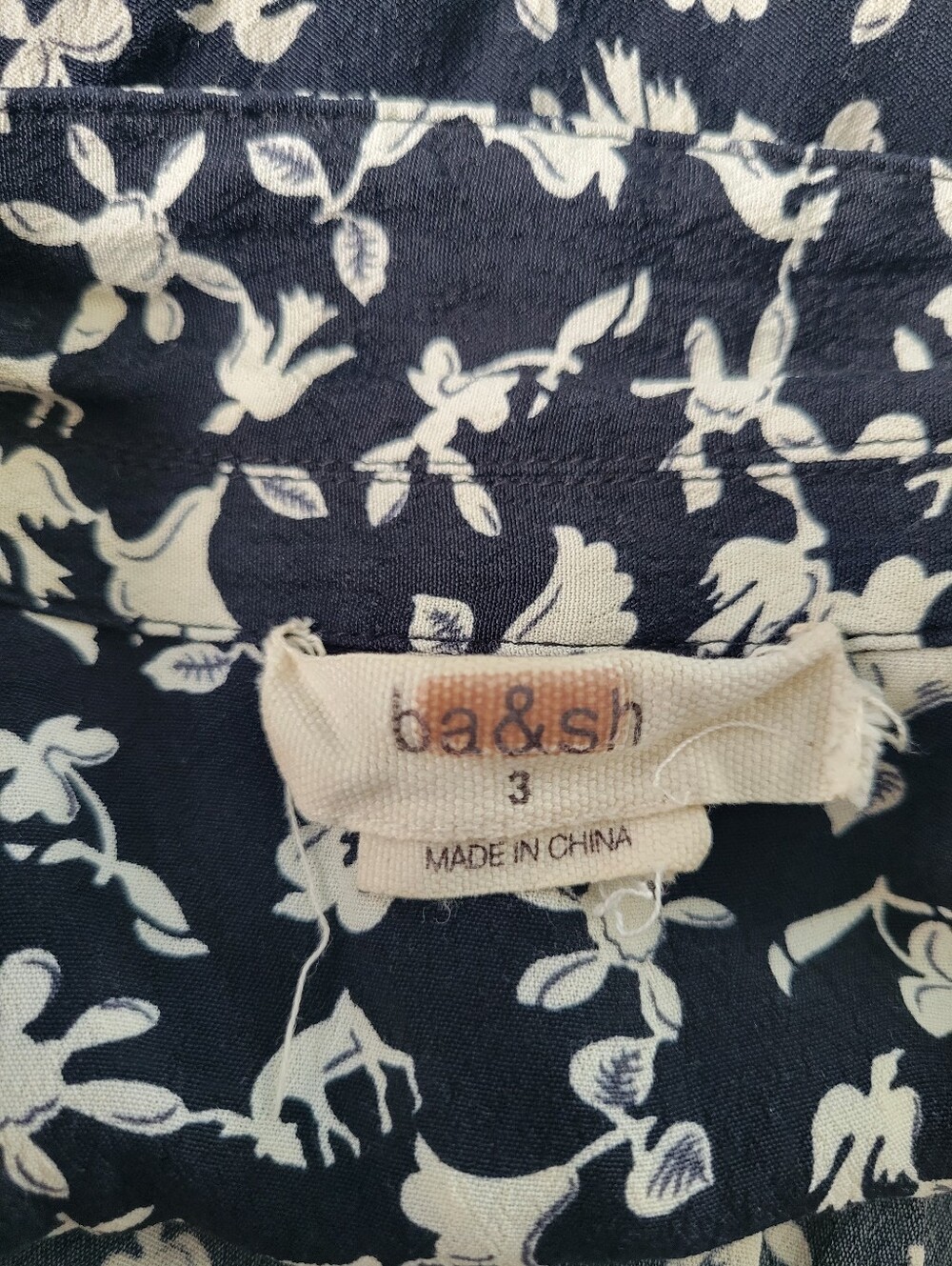 Ba&Sh Cocea A Line Mini Floral Dress Black White 3 or US 10 or L - Picture 14 of 14